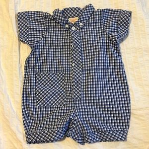 Vintage Hanna Andersson little boy or girl collared shorts romper! 18-24month